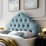 Sovereign Queen Diamond Tufted Performance Velvet Headboard Light Blue MOD-6124-LBU