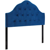 Sovereign Queen Diamond Tufted Performance Velvet Headboard Navy MOD-6124-NAV