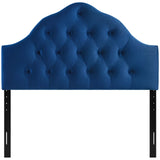 Sovereign Queen Diamond Tufted Performance Velvet Headboard Navy MOD-6124-NAV