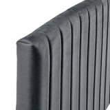 Rebecca Performance Velvet King / California King Headboard Charcoal MOD-6142-CHA