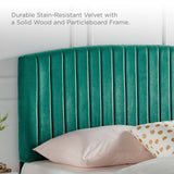 Rebecca Performance Velvet King / California King Headboard Teal MOD-6142-TEA