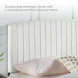 Rebecca Performance Velvet King / California King Headboard White MOD-6142-WHI