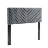 Alyson Angular Channel Tufted Performance Velvet Twin Headboard Charcoal MOD-6143-CHA