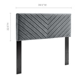 Alyson Angular Channel Tufted Performance Velvet Twin Headboard Charcoal MOD-6143-CHA