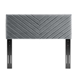 Alyson Angular Channel Tufted Performance Velvet Twin Headboard Charcoal MOD-6143-CHA