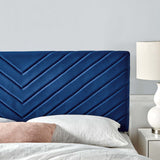 Alyson Angular Channel Tufted Performance Velvet Twin Headboard Navy MOD-6143-NAV