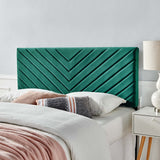 Alyson Angular Channel Tufted Performance Velvet Twin Headboard Teal MOD-6143-TEA