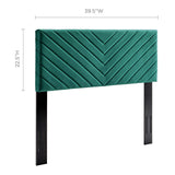 Alyson Angular Channel Tufted Performance Velvet Twin Headboard Teal MOD-6143-TEA