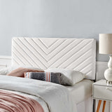 Alyson Angular Channel Tufted Performance Velvet Twin Headboard White MOD-6143-WHI