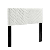 Alyson Angular Channel Tufted Performance Velvet Twin Headboard White MOD-6143-WHI