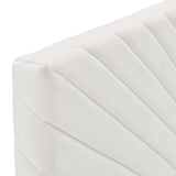 Alyson Angular Channel Tufted Performance Velvet Twin Headboard White MOD-6143-WHI