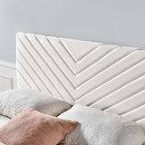 Alyson Angular Channel Tufted Performance Velvet Twin Headboard White MOD-6143-WHI