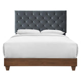 Rhiannon Diamond Tufted Upholstered Performance Velvet Queen Bed