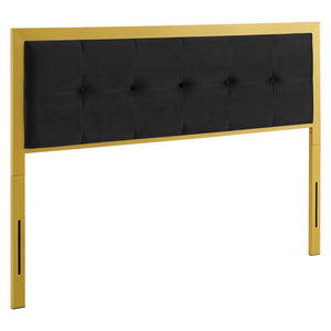 Teagan Tufted Full Performance Velvet Headboard Gold Black MOD-6175-GLD-BLK