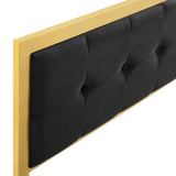 Teagan Tufted Full Performance Velvet Headboard Gold Black MOD-6175-GLD-BLK