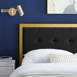 Teagan Tufted Full Performance Velvet Headboard Gold Black MOD-6175-GLD-BLK