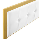 Teagan Tufted Full Performance Velvet Headboard Gold White MOD-6175-GLD-WHI