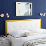 Teagan Tufted Full Performance Velvet Headboard Gold White MOD-6175-GLD-WHI