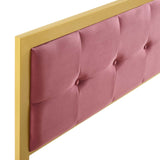 Teagan Tufted King Performance Velvet Headboard Gold Dusty Rose MOD-6179-GLD-DUS