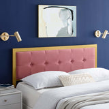 Teagan Tufted King Performance Velvet Headboard Gold Dusty Rose MOD-6179-GLD-DUS