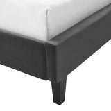 Penelope Tufted Wingback Queen Performance Velvet Platform Bed Charcoal MOD-6180-CHA