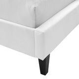 Penelope Tufted Wingback Queen Performance Velvet Platform Bed White MOD-6180-WHI