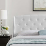 Penelope Tufted Wingback Queen Performance Velvet Platform Bed White MOD-6180-WHI