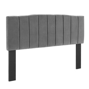 Camilla Channel Tufted Full/Queen Performance Velvet Headboard Charcoal MOD-6182-CHA