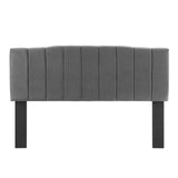 Camilla Channel Tufted Full/Queen Performance Velvet Headboard Charcoal MOD-6182-CHA