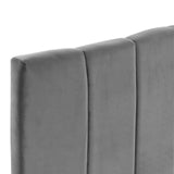 Camilla Channel Tufted Full/Queen Performance Velvet Headboard Charcoal MOD-6182-CHA