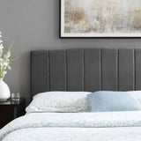 Camilla Channel Tufted Full/Queen Performance Velvet Headboard Charcoal MOD-6182-CHA