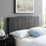 Camilla Channel Tufted Full/Queen Performance Velvet Headboard Charcoal MOD-6182-CHA