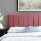 Camilla Channel Tufted Full/Queen Performance Velvet Headboard Dusty Rose MOD-6182-DUS