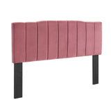 Camilla Channel Tufted King/California King Performance Velvet Headboard Dusty Rose MOD-6183-DUS