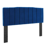 Camilla Channel Tufted King/California King Performance Velvet Headboard Navy MOD-6183-NAV