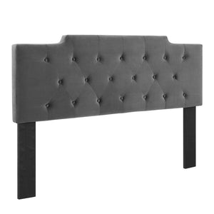 Juliet Tufted Full/Queen Performance Velvet Headboard Charcoal MOD-6185-CHA