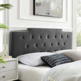 Juliet Tufted Full/Queen Performance Velvet Headboard Charcoal MOD-6185-CHA