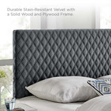 Angela King Performance Velvet Headboard Charcoal MOD-6211-CHA