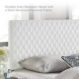 Angela King Performance Velvet Headboard White MOD-6211-WHI