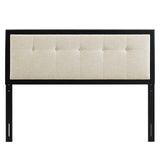 Draper Tufted Twin Fabric and Wood Headboard Black Beige MOD-6224-BLK-BEI