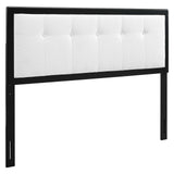 Draper Tufted Twin Fabric and Wood Headboard Black White MOD-6224-BLK-WHI