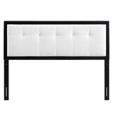 Draper Tufted Twin Fabric and Wood Headboard Black White MOD-6224-BLK-WHI