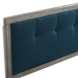 Draper Tufted Twin Fabric and Wood Headboard Gray Azure MOD-6224-GRY-AZU