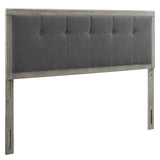 Draper Tufted Twin Fabric and Wood Headboard Gray Charcoal MOD-6224-GRY-CHA