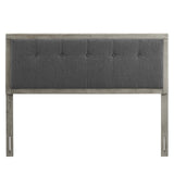 Draper Tufted Twin Fabric and Wood Headboard Gray Charcoal MOD-6224-GRY-CHA