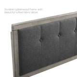 Draper Tufted Queen Fabric and Wood Headboard Gray Charcoal MOD-6226-GRY-CHA