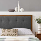 Draper Tufted Queen Fabric and Wood Headboard Walnut Charcoal MOD-6226-WAL-CHA