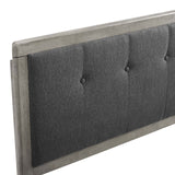 Draper Tufted King Fabric and Wood Headboard Gray Charcoal MOD-6227-GRY-CHA