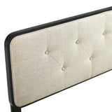 Collins Tufted Twin Fabric and Wood Headboard Black Beige MOD-6232-BLK-BEI