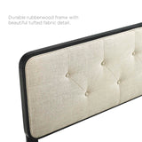 Collins Tufted Twin Fabric and Wood Headboard Black Beige MOD-6232-BLK-BEI